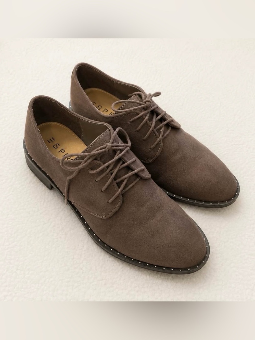 Esprit Tashia Brown Suede Look Oxford Lace Up Shoes Women’s 7